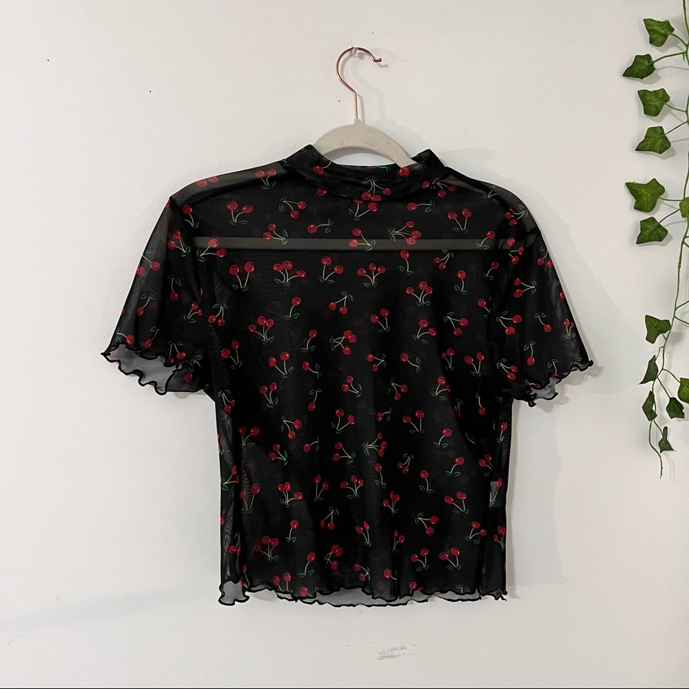 Sheer Black Cherry Short Sleeve
